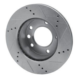 Dodge Sprinter 2500 Brake Rotor (1) - Front Left - R1 Concepts - Drilled & Slotted - Silver - `02-`06